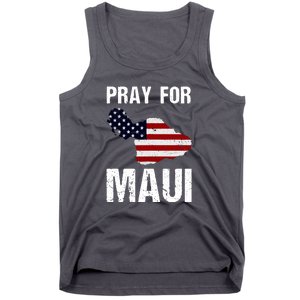 Pray For Maui Hawaii Wildflower Support America Flag Gift Wildfire Lahaina Tank Top