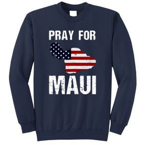 Pray For Maui Hawaii Wildflower Support America Flag Gift Wildfire Lahaina Sweatshirt