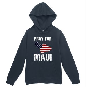 Pray For Maui Hawaii Wildflower Support America Flag Gift Wildfire Lahaina Urban Pullover Hoodie