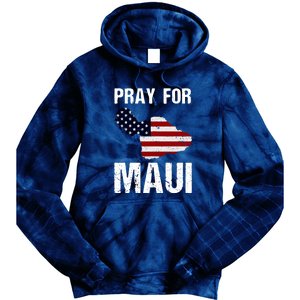 Pray For Maui Hawaii Wildflower Support America Flag Gift Wildfire Lahaina Tie Dye Hoodie