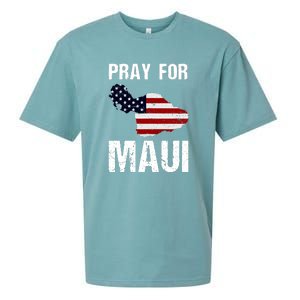 Pray For Maui Hawaii Wildflower Support America Flag Gift Wildfire Lahaina Sueded Cloud Jersey T-Shirt