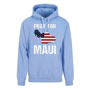 Pray For Maui Hawaii Wildflower Support America Flag Gift Wildfire Lahaina Unisex Surf Hoodie