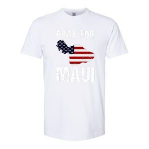 Pray For Maui Hawaii Wildflower Support America Flag Gift Wildfire Lahaina Softstyle CVC T-Shirt