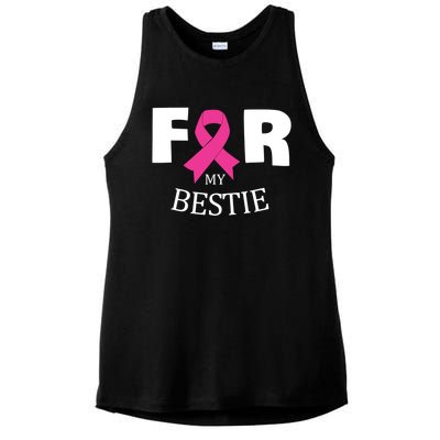 Pink For My Bestie Breast Cancer Awareness Warrior Support Meaningful Gift Ladies PosiCharge Tri-Blend Wicking Tank