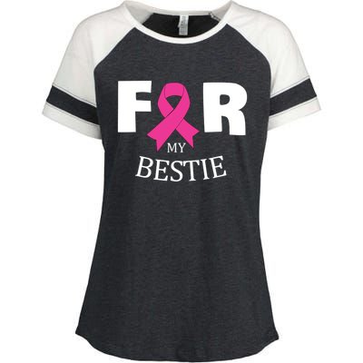 Pink For My Bestie Breast Cancer Awareness Warrior Support Meaningful Gift Enza Ladies Jersey Colorblock Tee