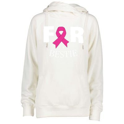 Pink For My Bestie Breast Cancer Awareness Warrior Support Meaningful Gift Womens Funnel Neck Pullover Hood