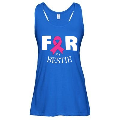 Pink For My Bestie Breast Cancer Awareness Warrior Support Meaningful Gift Ladies Essential Flowy Tank