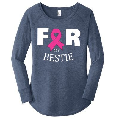 Pink For My Bestie Breast Cancer Awareness Warrior Support Meaningful Gift Women's Perfect Tri Tunic Long Sleeve Shirt