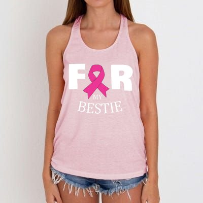 Pink For My Bestie Breast Cancer Awareness Warrior Support Meaningful Gift Women's Knotted Racerback Tank