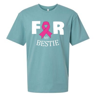 Pink For My Bestie Breast Cancer Awareness Warrior Support Meaningful Gift Sueded Cloud Jersey T-Shirt