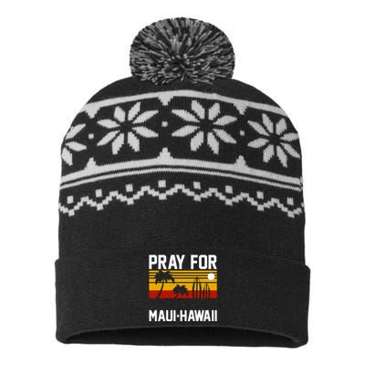 Pray For Maui Support Hawaii Gift Hawaii Strong USA-Made Snowflake Beanie