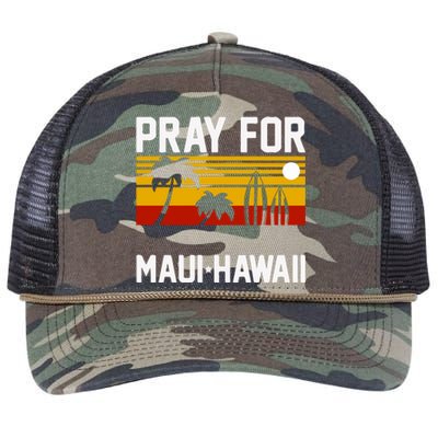 Pray For Maui Support Hawaii Gift Hawaii Strong Retro Rope Trucker Hat Cap