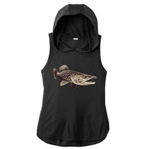 Pike Fish Monchrome Ladies PosiCharge Tri-Blend Wicking Draft Hoodie Tank