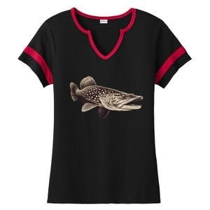 Pike Fish Monchrome Ladies Halftime Notch Neck Tee