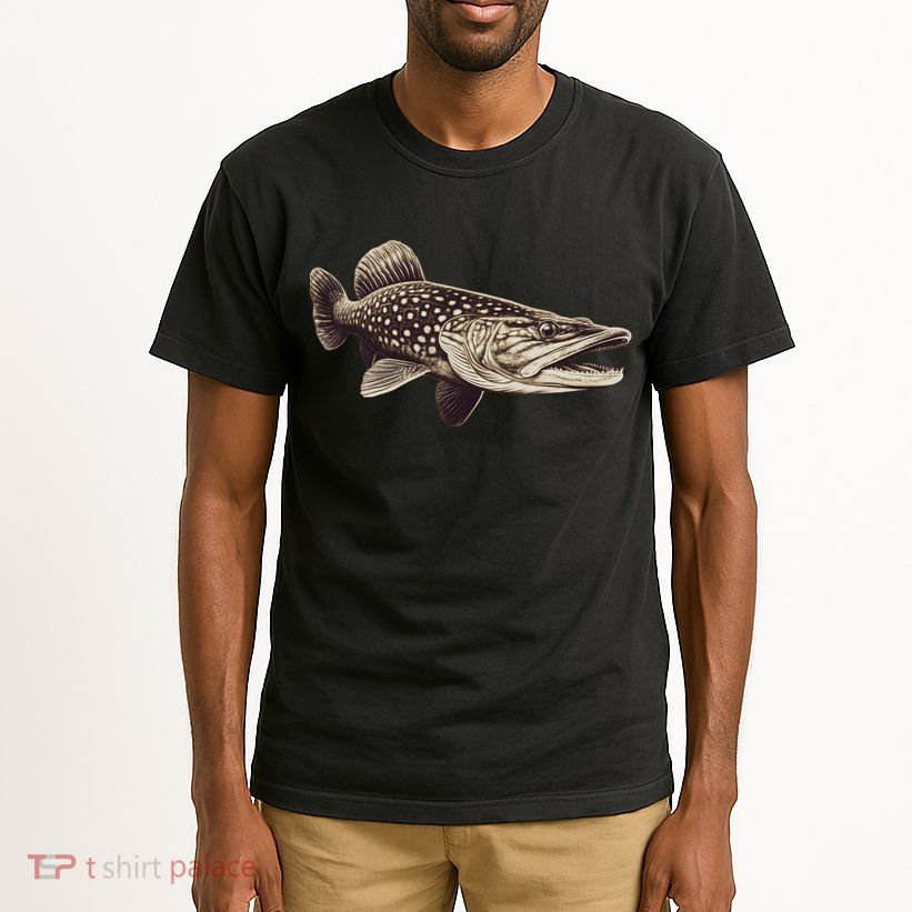 Pike Fish Monchrome Tall T-Shirt
