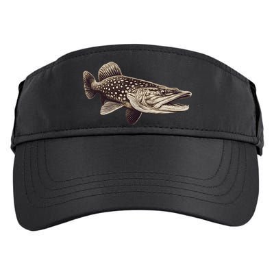 Pike Fish Monchrome Adult Drive Performance Visor