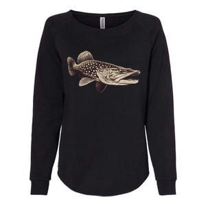 Pike Fish Monchrome Womens California Wash Sweatshirt