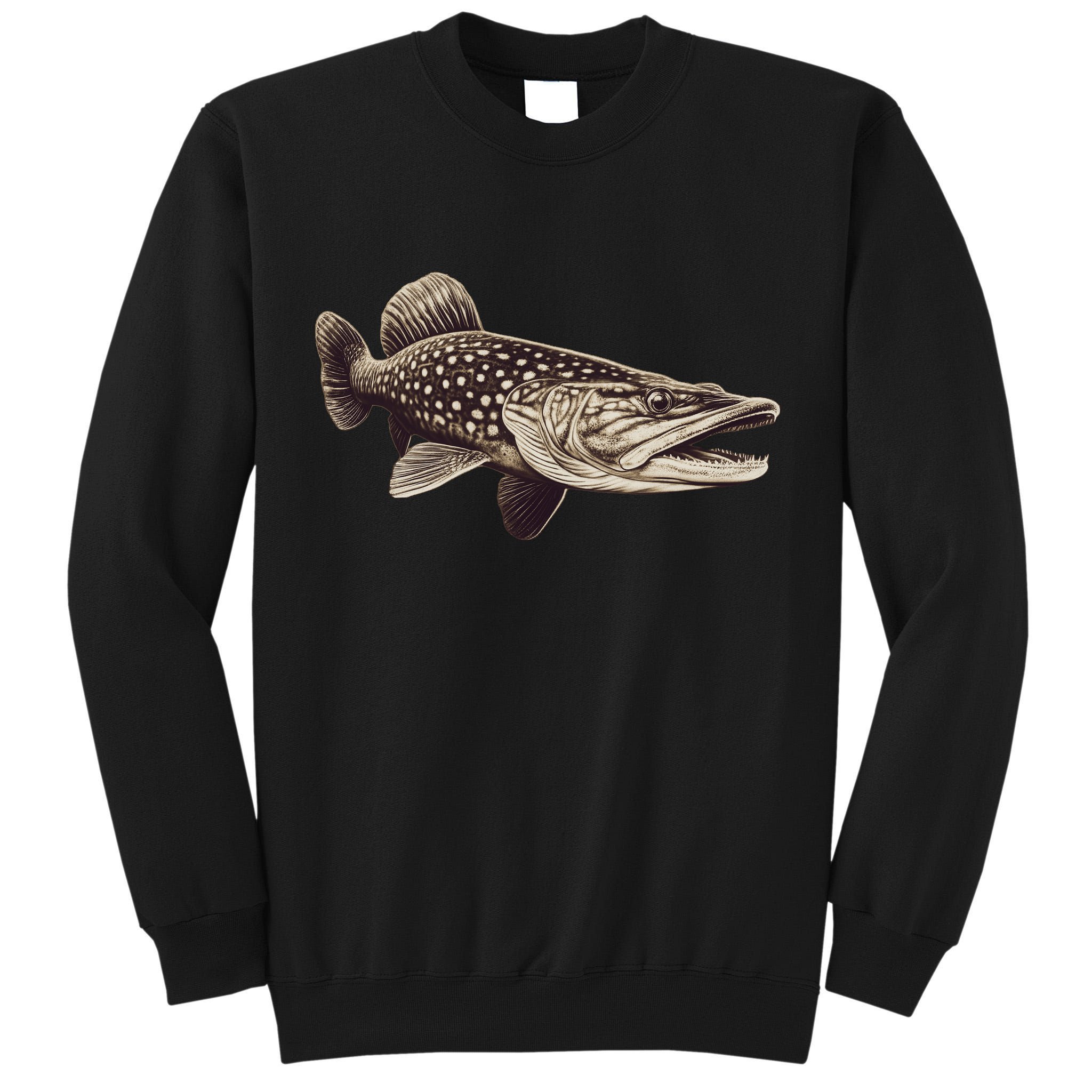 Pike Fish Monchrome Tall Sweatshirt