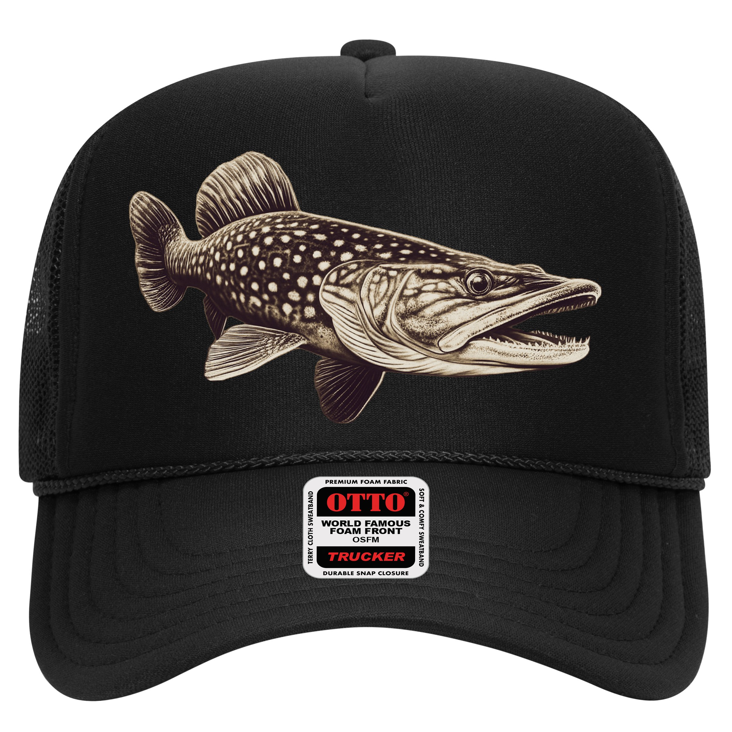 Pike Fish Monchrome Hat