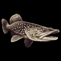 Pike Fish Monchrome Toddler T-Shirt