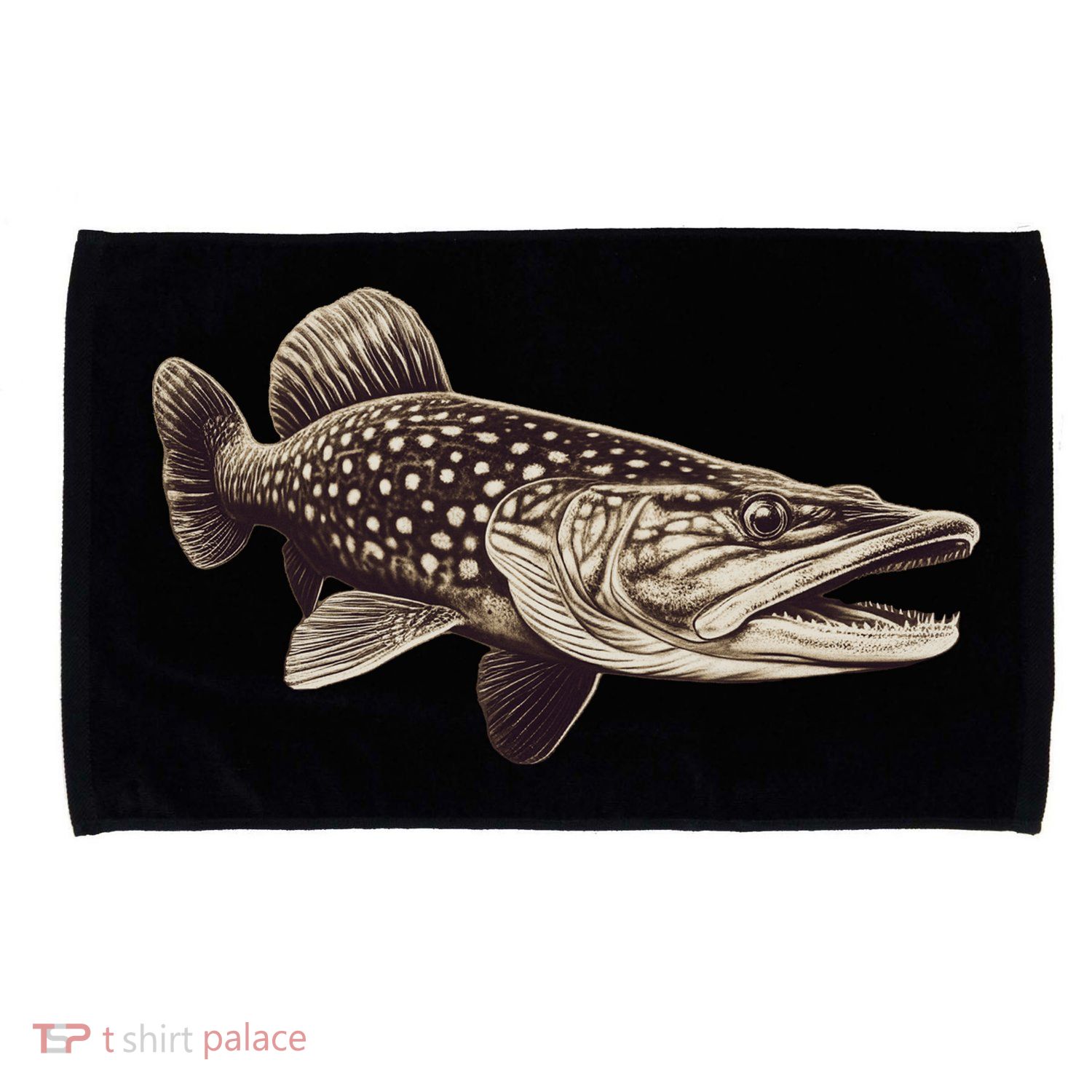 Pike Fish Monchrome Microfiber Hand Towel