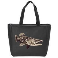 Pike Fish Monchrome Zip Tote Bag