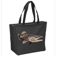 Pike Fish Monchrome Zip Tote Bag