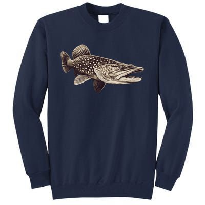 Pike Fish Monchrome Tall Sweatshirt