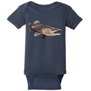 Pike Fish Monchrome Baby Bodysuit