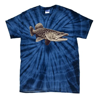 Pike Fish Monchrome Tie-Dye T-Shirt