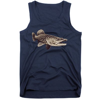 Pike Fish Monchrome Tank Top