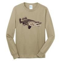 Pike Fish Monchrome Tall Long Sleeve T-Shirt