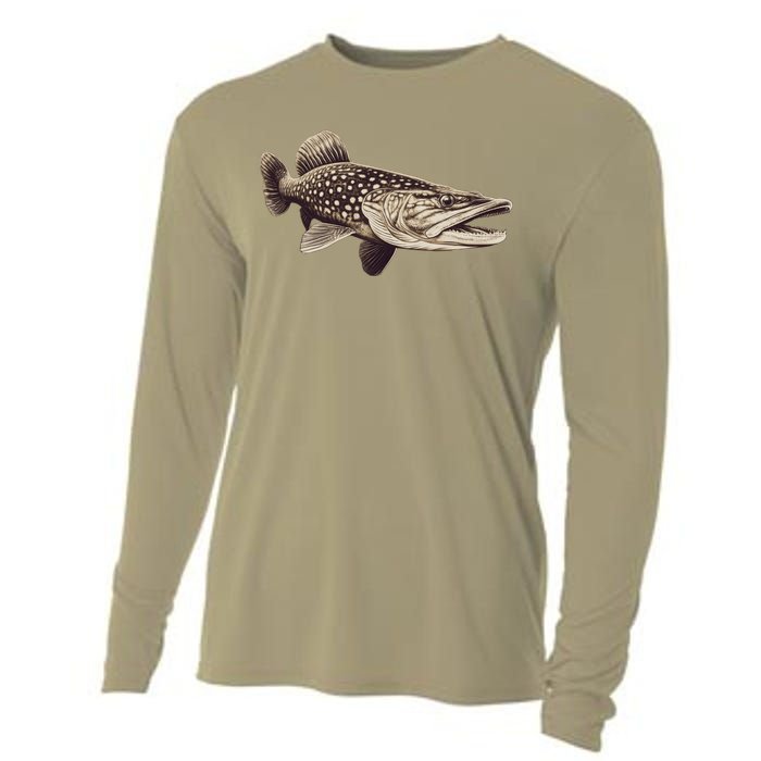 Pike Fish Monchrome Cooling Performance Long Sleeve Crew