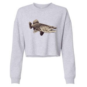 Pike Fish Monchrome Cropped Pullover Crew