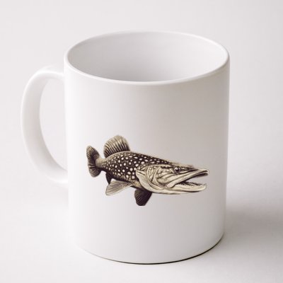 Pike Fish Monchrome Coffee Mug