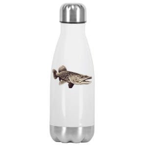 Pike Fish Monchrome Stainless Steel Insulated Water Bottle