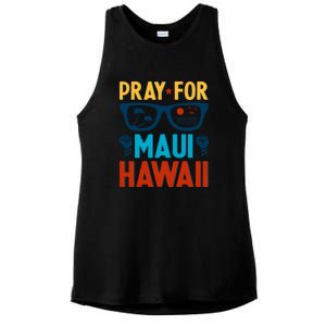 Pray For Maui Hawaii Strong Support Hawaii Gift Ladies PosiCharge Tri-Blend Wicking Tank