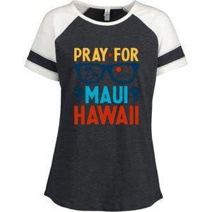 Pray For Maui Hawaii Strong Support Hawaii Gift Enza Ladies Jersey Colorblock Tee