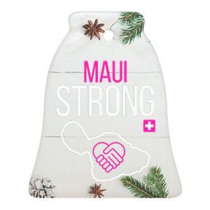 Pray For Maui Hawaii Strong Gift Ceramic Bell Ornament