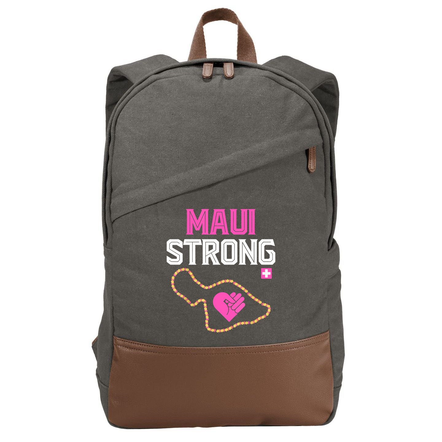 Pray For Maui Hawaii Strong Gift Lahaina Fires Cotton Canvas Backpack