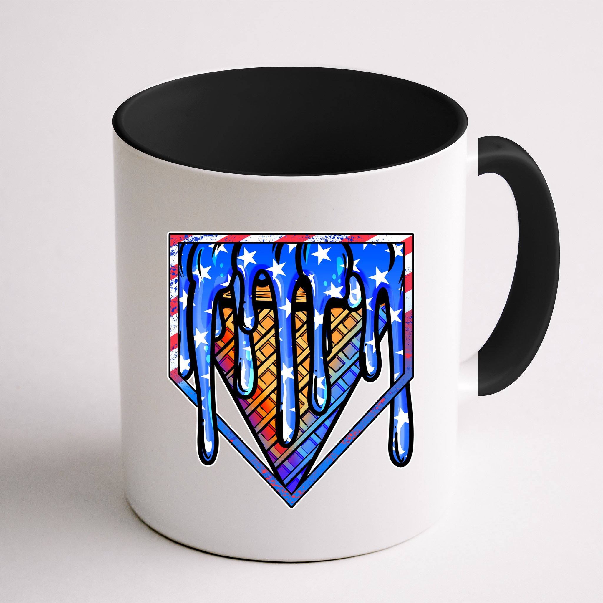 Patriotic Flag Melting Ice Cream Cone Mug