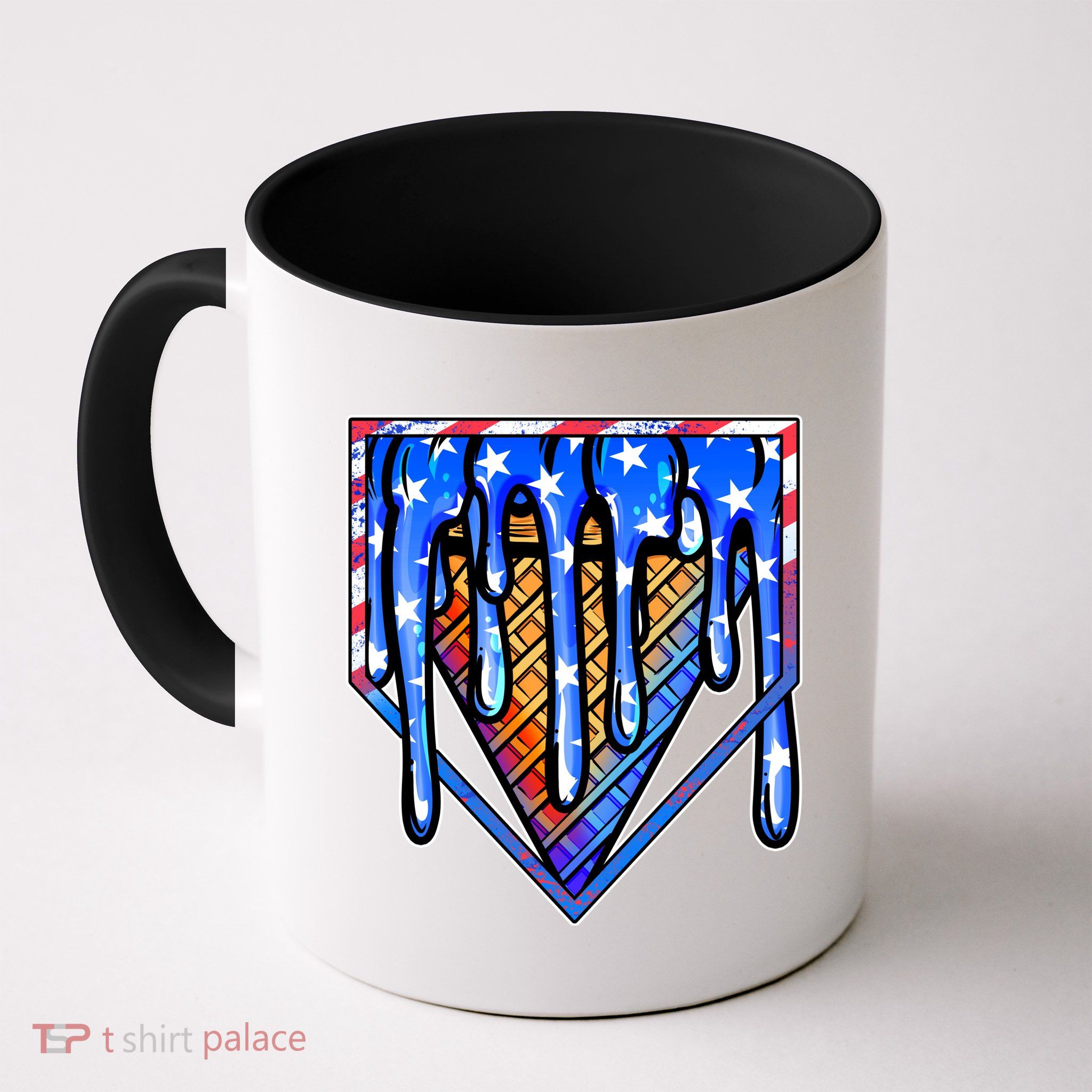 Patriotic Flag Melting Ice Cream Cone Mug