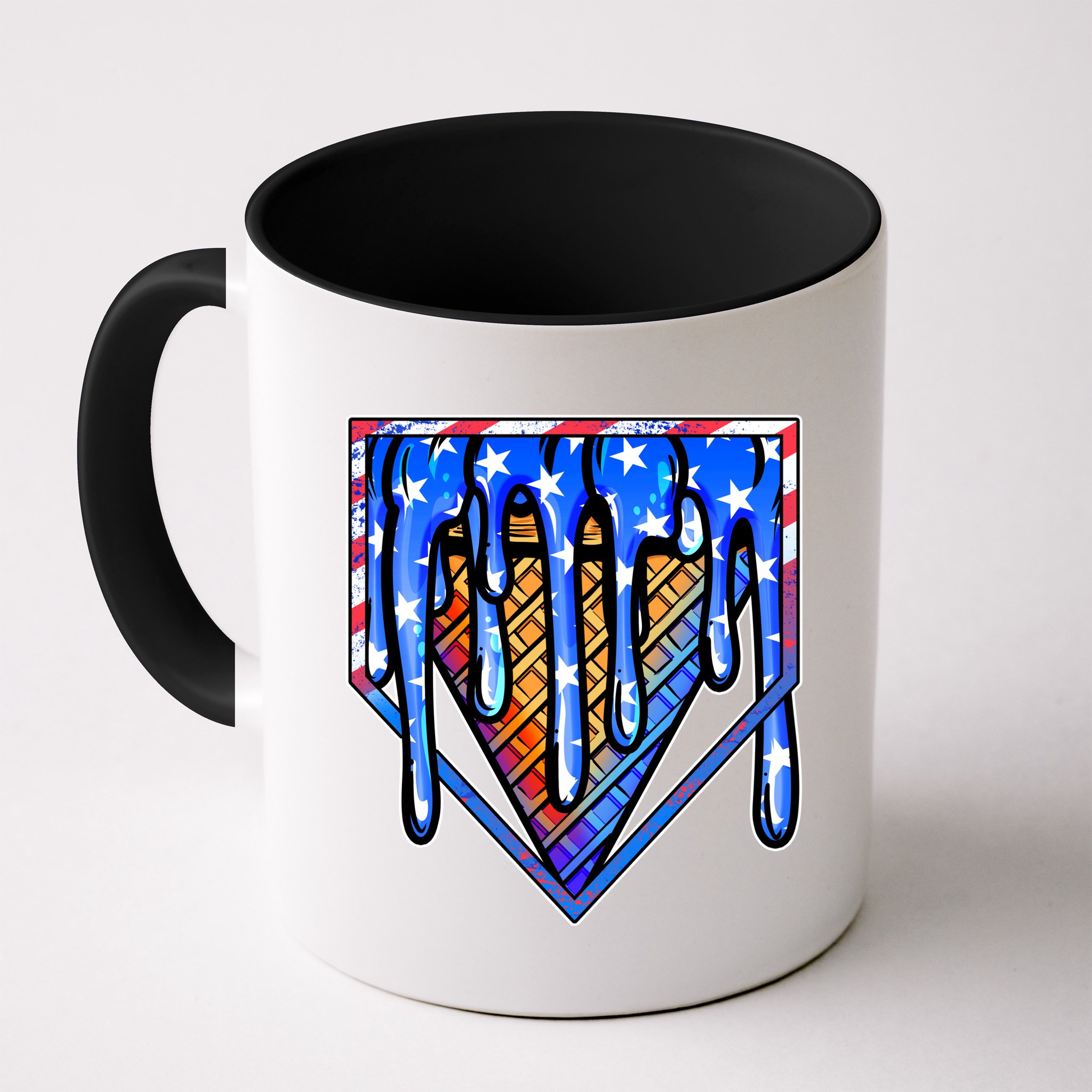Patriotic Flag Melting Ice Cream Cone Mug