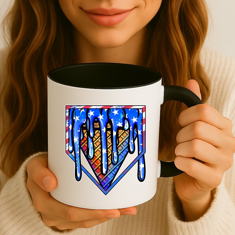 Patriotic Flag Melting Ice Cream Cone Mug