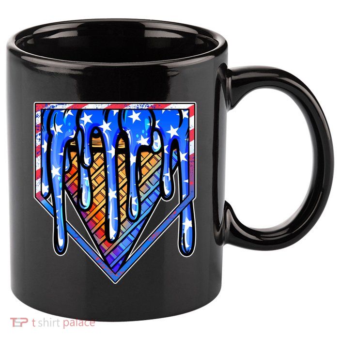 Patriotic Flag Melting Ice Cream Cone 11oz C Handle Ceramic Mug