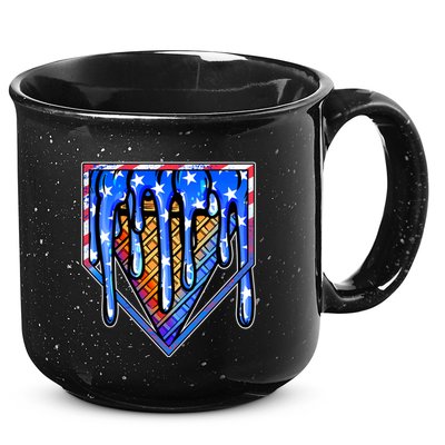 Patriotic Flag Melting Ice Cream Cone 15oz Campfire Ceramic Mug