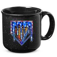 Patriotic Flag Melting Ice Cream Cone 15oz Campfire Ceramic Mug