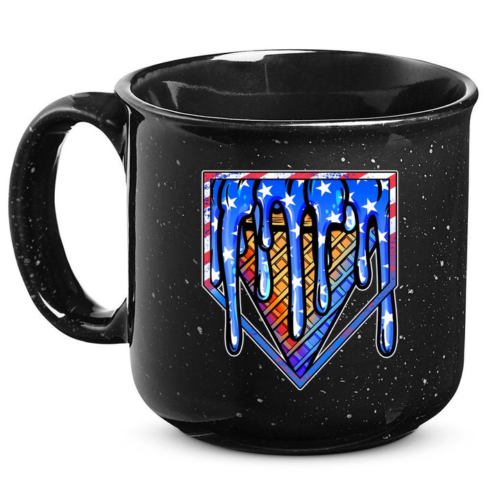 Patriotic Flag Melting Ice Cream Cone 15oz Campfire Ceramic Mug