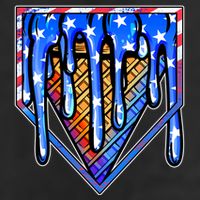 Patriotic Flag Melting Ice Cream Cone 15oz Campfire Ceramic Mug