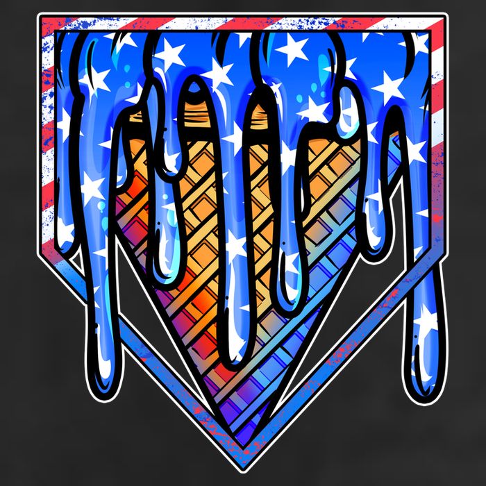 Patriotic Flag Melting Ice Cream Cone 15oz Campfire Ceramic Mug